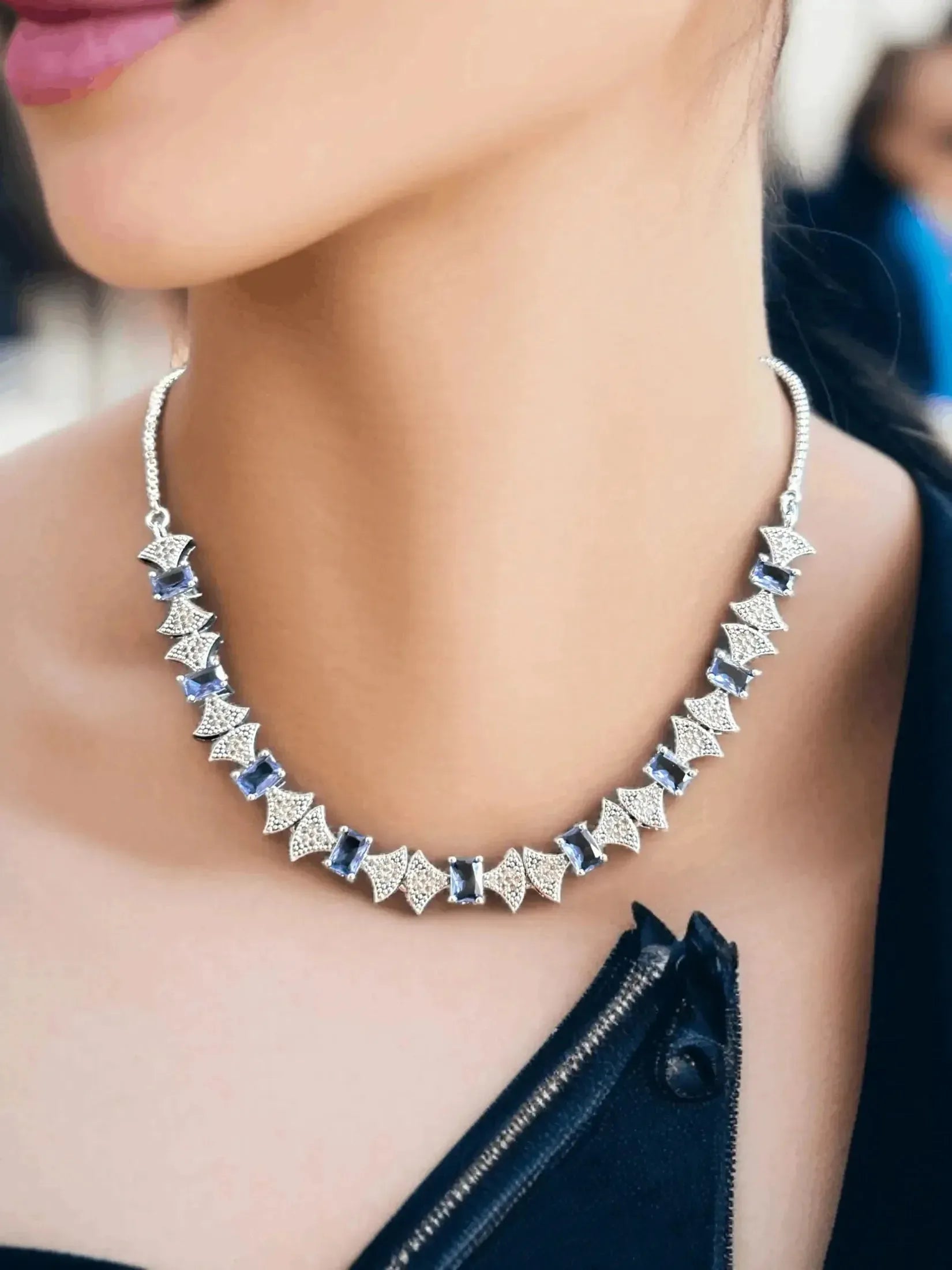 Blue Enigma Necklace Set.